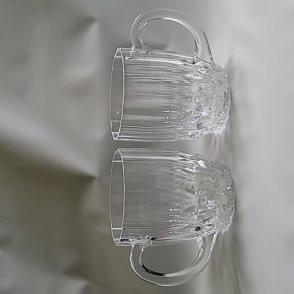 Cristal D'Arques-Durand mugs two Bretagne lead crystal clear hot beverage - Picture 2 of 12